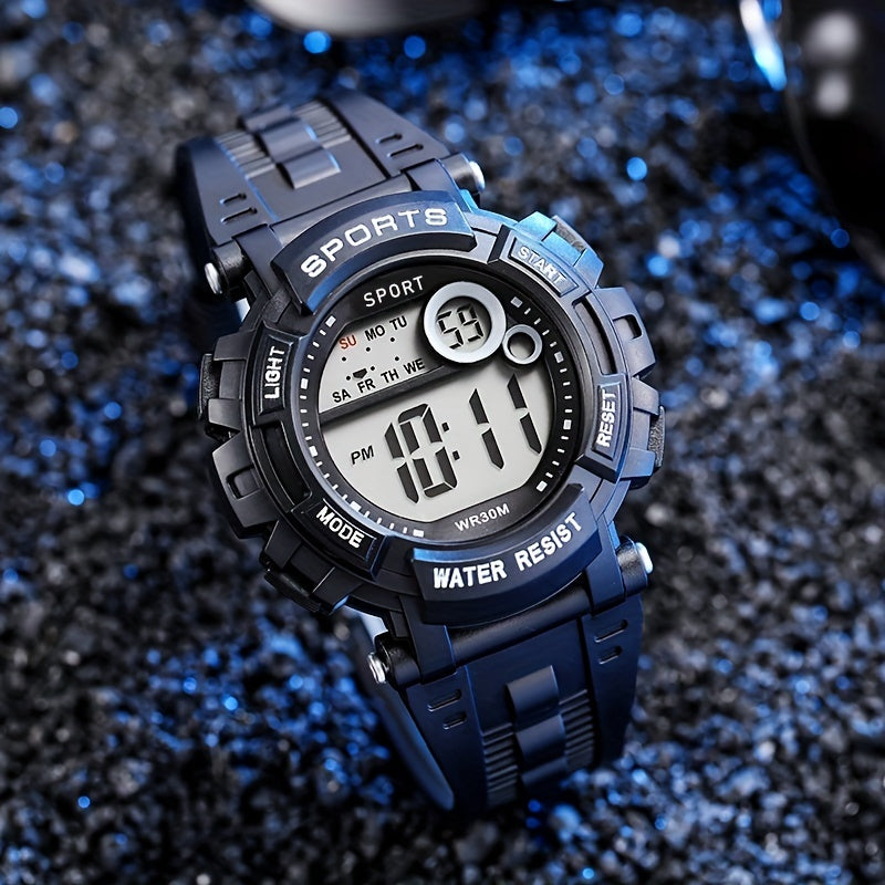 Boys Girls Teen Casual Digital Silicone Watch Multifunctional Electronic Gift