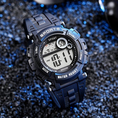 Boys Girls Teen Casual Digital Silicone Watch Multifunctional Electronic Gift