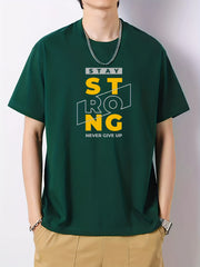 Men's Cotton Graphic Crew Neck Active T shirt Casual Comfy Tees