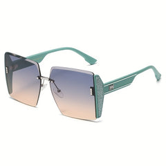 Men's Rimless Sunglasses Large Frame Sunglasses for Street Photography