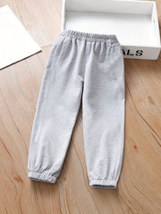 Girls' Embroidered Pockets Soft Sports Jogger Pants For Toddler Kids