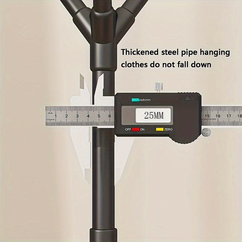 2 Layer Carbon Steel Coat Rack with Pulley Self Assembly Required