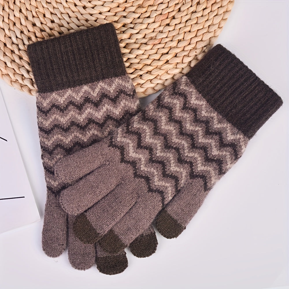 TEWTAG Knitted Gloves Winter Warm Touch Screen Non slip Coldproof Gloves