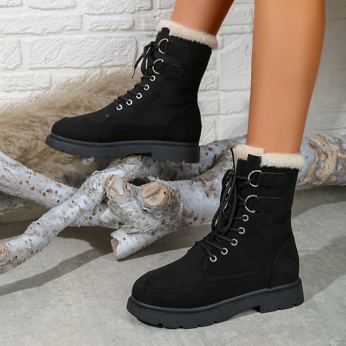 Warm Non-Slip Snow Boots Plush Lined Winter Boots