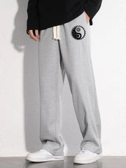 Tai Ji Pattern Mopping Pants Men's Casual Stretch Waist Joggers