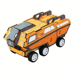 Tech Craft Wooden Puzzle Transport Truck Pull Back Car Educational Toy