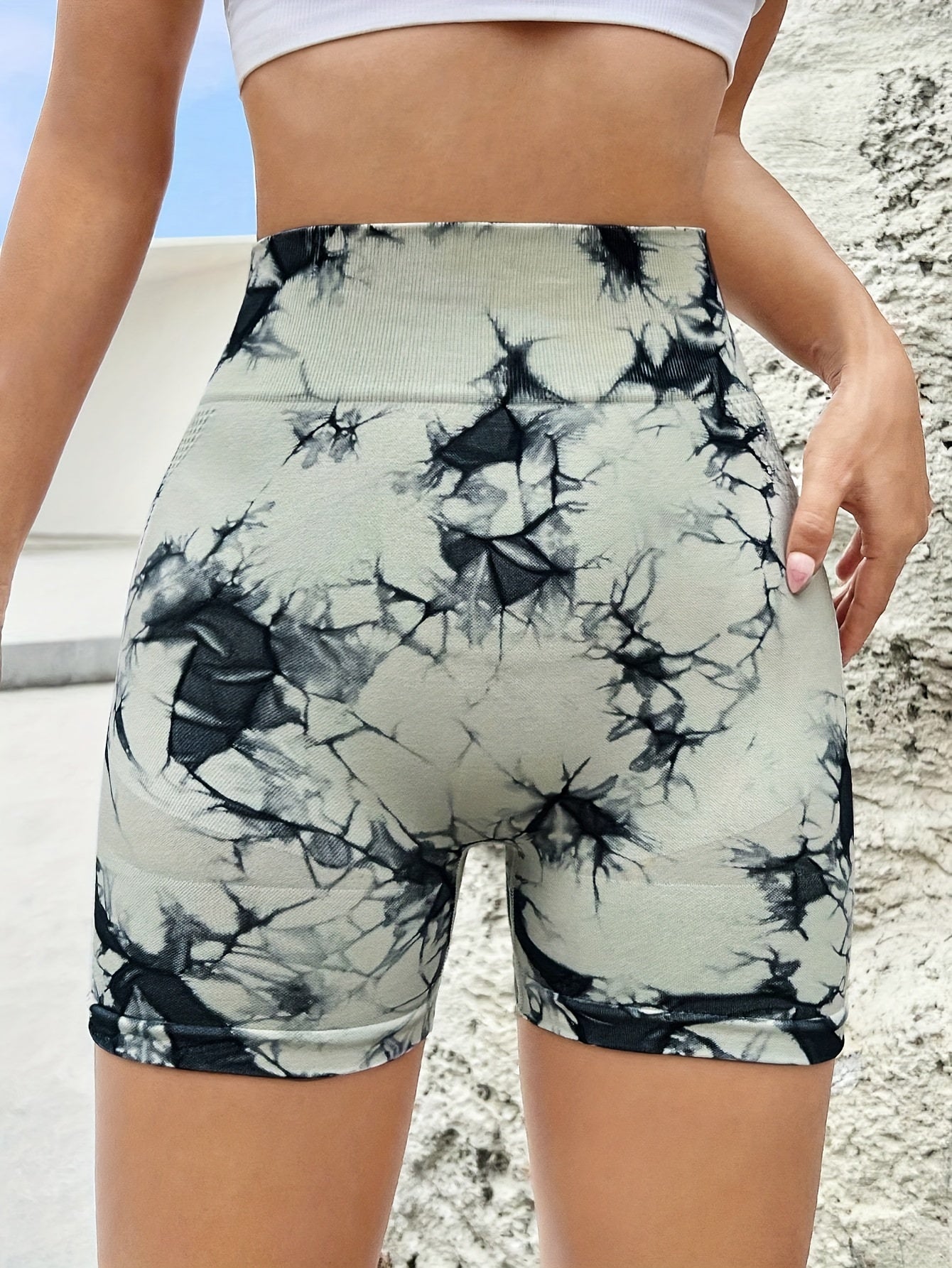 Tie Dye High Waist Yoga Shorts Seamless Activewear