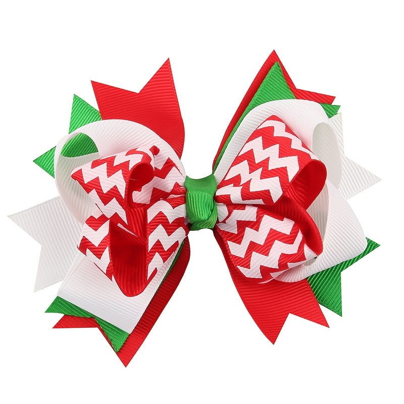 Swallowtail Bow Christmas Hair Clips for Kids Holiday Headwear