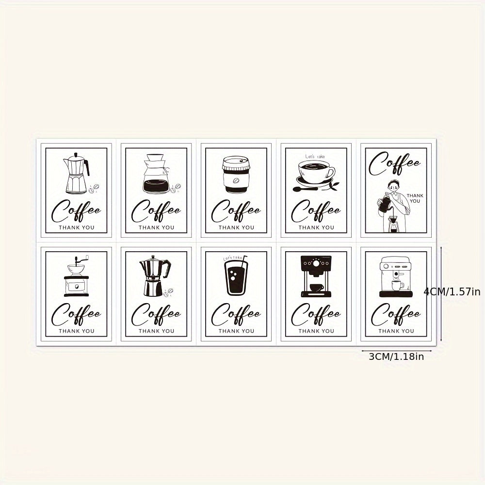 100pcs Coffee Cup Stickers for DIY, Guitar, Laptop, Motorcycle, Car