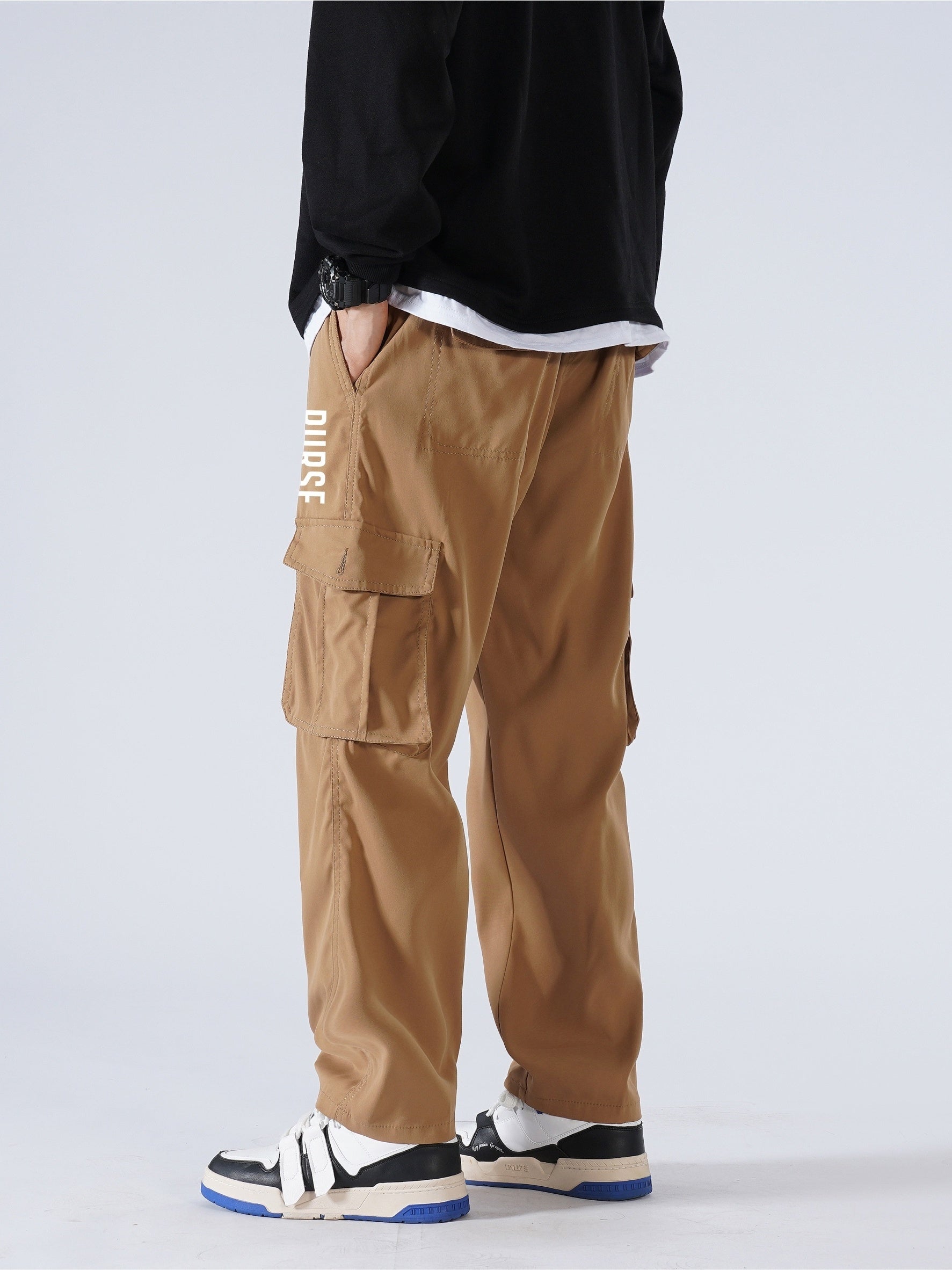 Men's Drawstring Cargo Pants for Spring/Fall