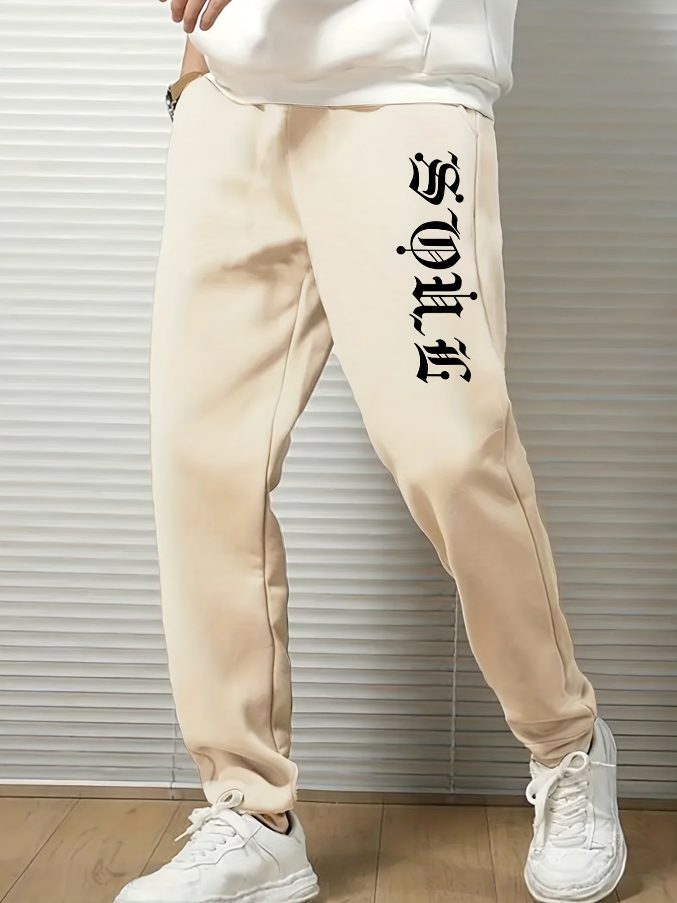 Men's Letter Print Drawstring Sweatpants Casual Jogger Pants