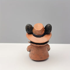 French Bulldog in Brown Hat Resin Figurine for Home Decor or Gift