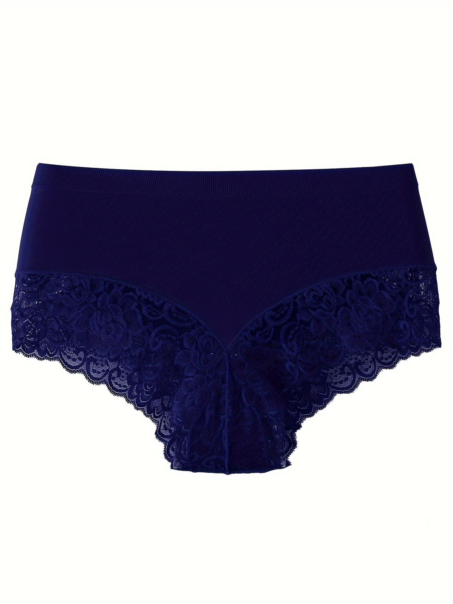 5 Pack Plus Size Lace Seamless High Stretch Briefs