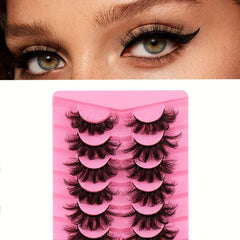 7 Pairs Faux Mink Dramatic False Eyelashes Thick Volume Fluffy Makeup Reusable