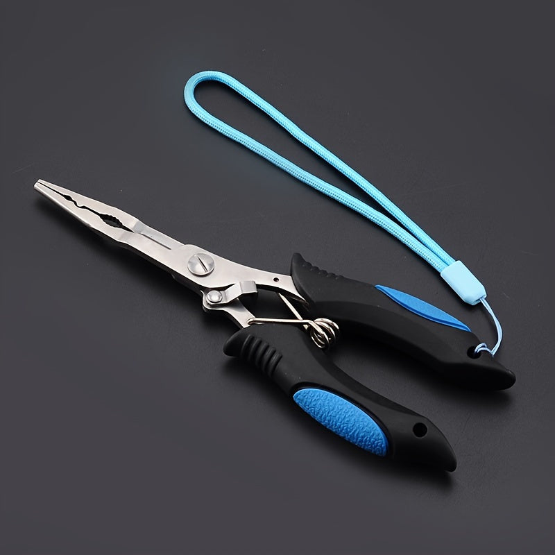 1pc Fishing Pliers With Strap Stainless Steel Fishing Grippers