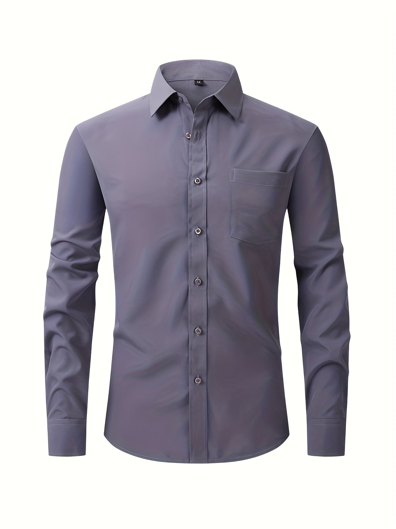 Men's Turndown Collar Shirt with Chest Pocket