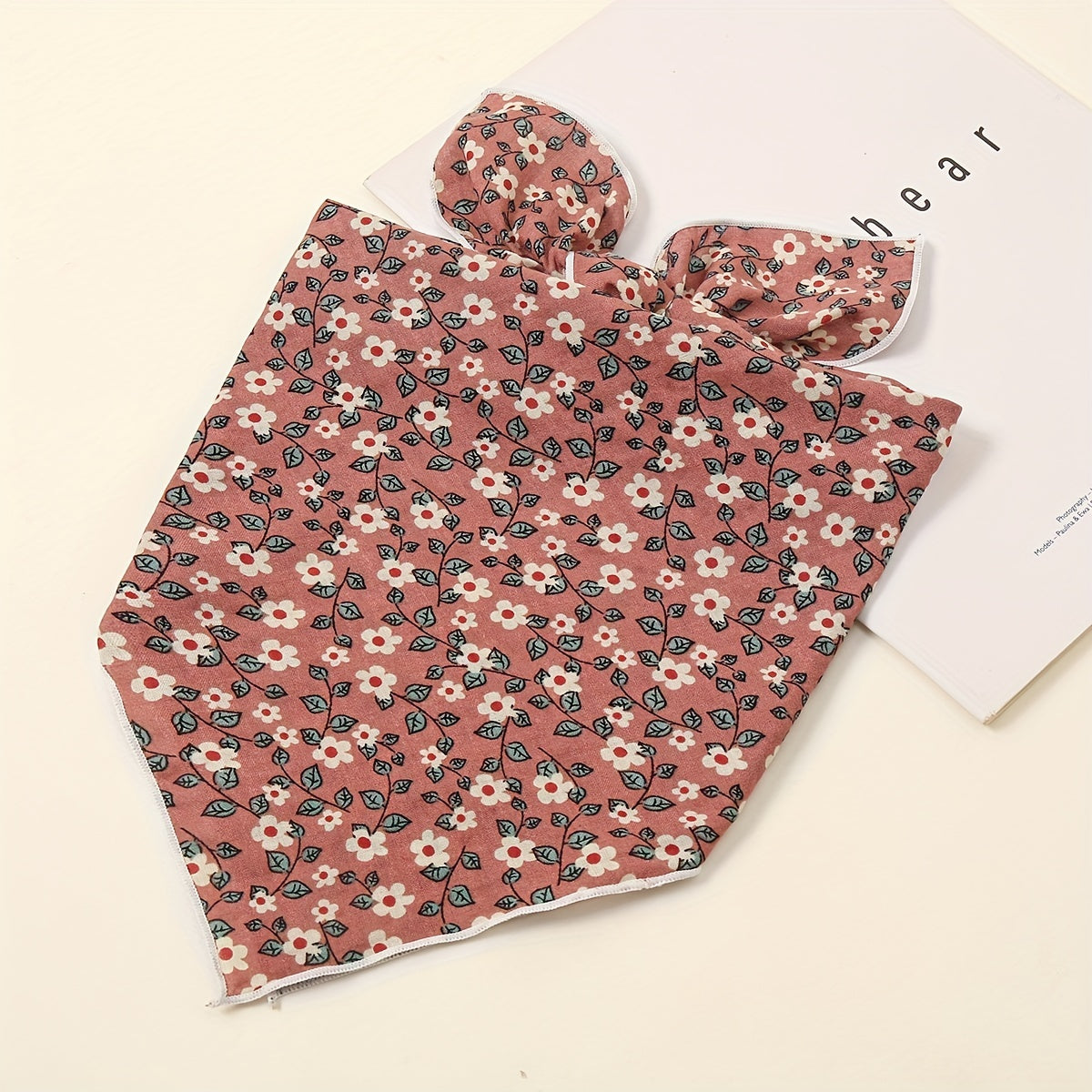 Floral Print Plain Bandana Solid Vintage Square Scarf Women Casual Neckerchief