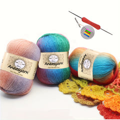3pcs 100g Rainbow Yarn 3 0 4 0 Double Crochet Fine Rainbow Line Yarn