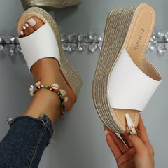 Women's Platform Wedge Slippers Open Toe Non-slip Slides