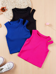 3pcs Baby Girls Sleeveless Top Summer Clothes
