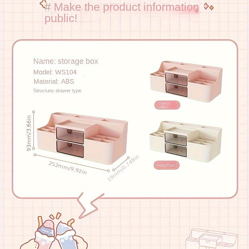 Desktop Stationery Storage Drawer Box Plastic Multifunctional Desk Organizer