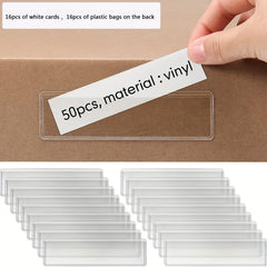 32pcs Waterproof Adhesive Label Holder PVC Sticker