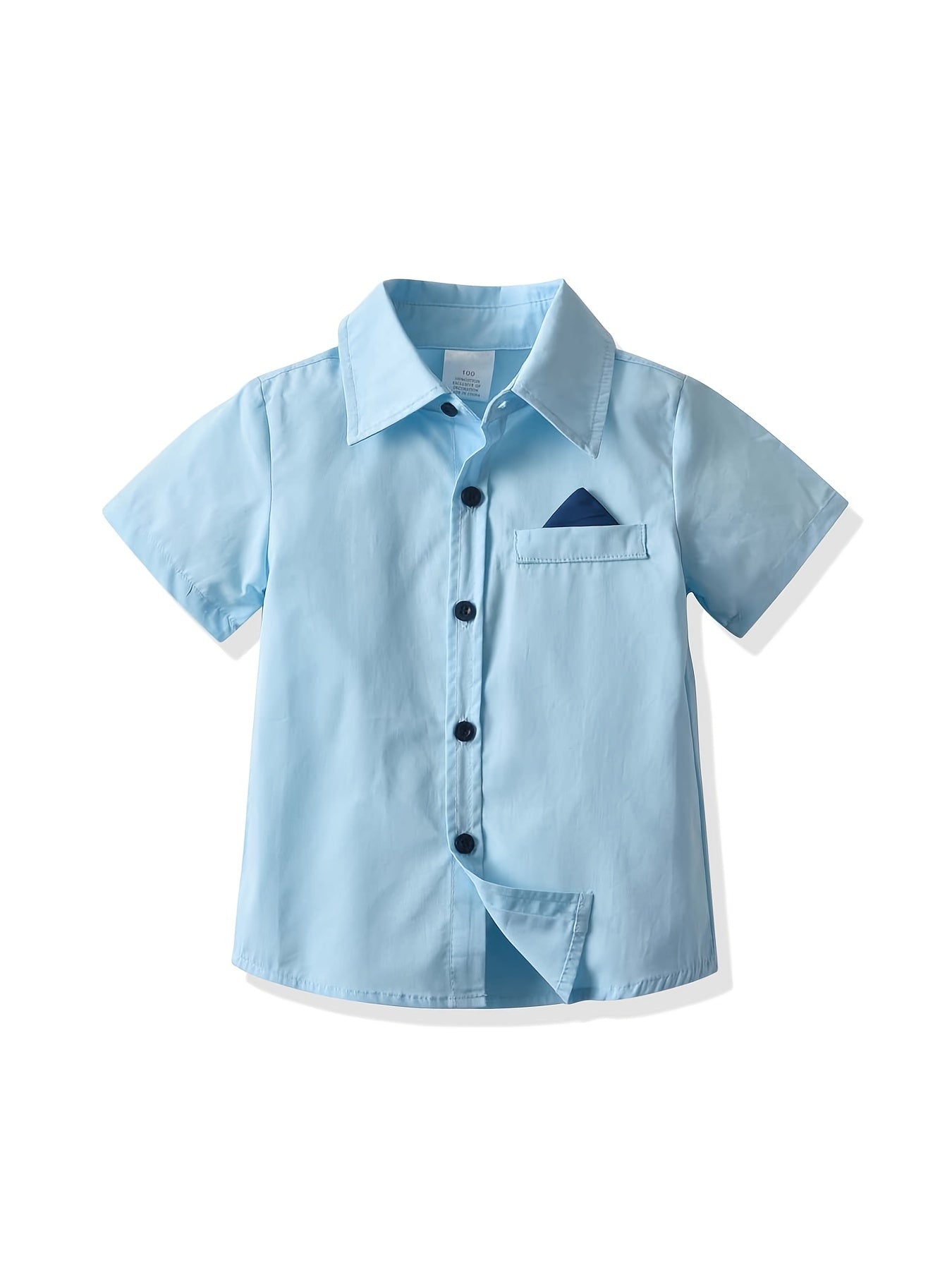 Boys Gentleman Outfit Button Shirt & Suspender Shorts Set