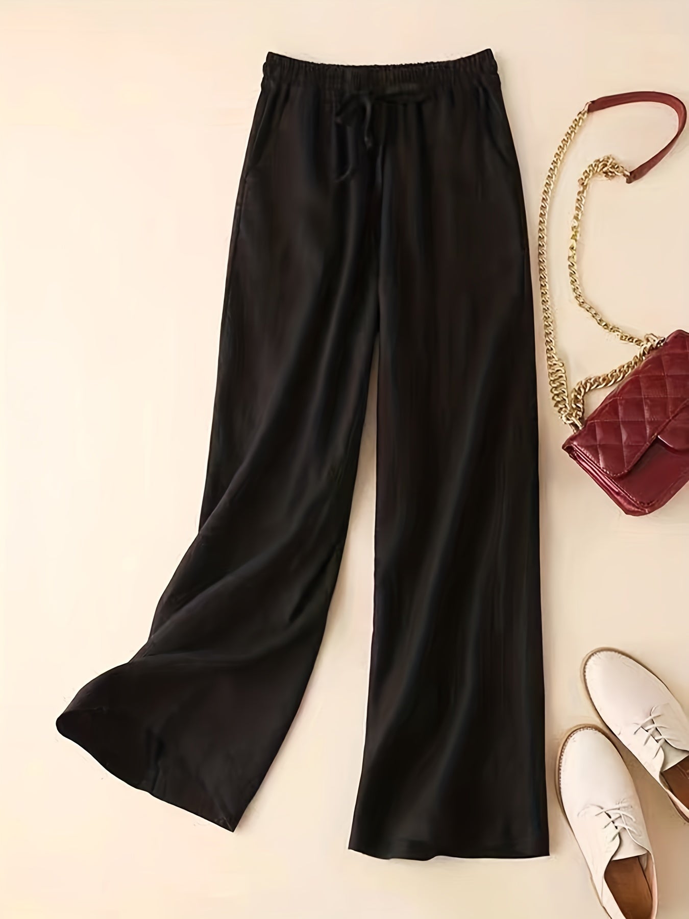 Drawstring Wide Leg Pants Casual Loose Pants