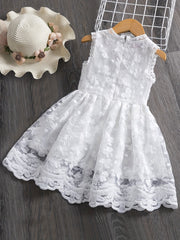 Lace Embroidered Tank Dress & Mesh Princess Dress
