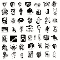 100pcs Gothic Stickers Skull Waterproof Vinyl Stickers For Laptop Phone Car
