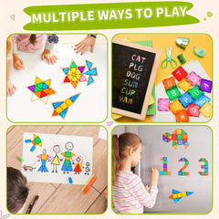 Magnetic Building Blocks 56pc Magnet Tiles for Kids Toys STME