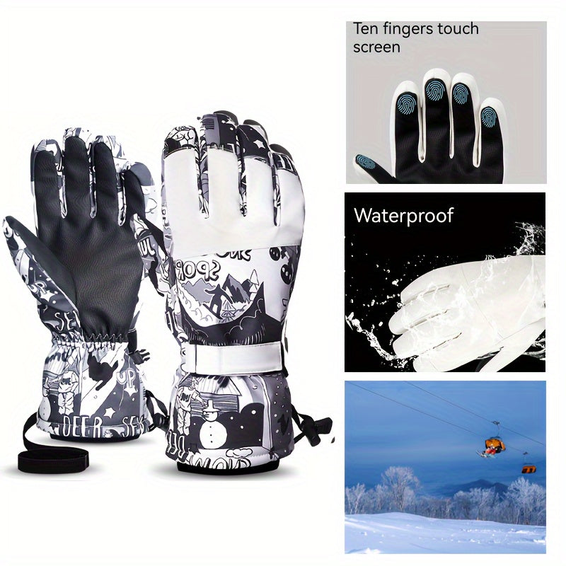 Warm Waterproof Skiing Gloves Touch Screen Outdoor Sports
