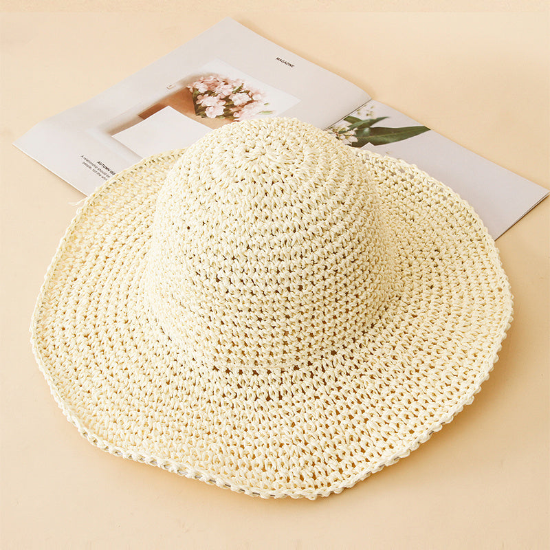 Women's Crochet Big Brim Straw Hat Beach Sun Hat