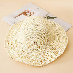 Women's Crochet Big Brim Straw Hat Beach Sun Hat