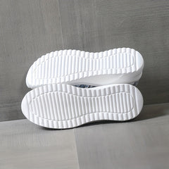 Floral Printed Flatform Sneakers Slip On Sock Knit Shoes