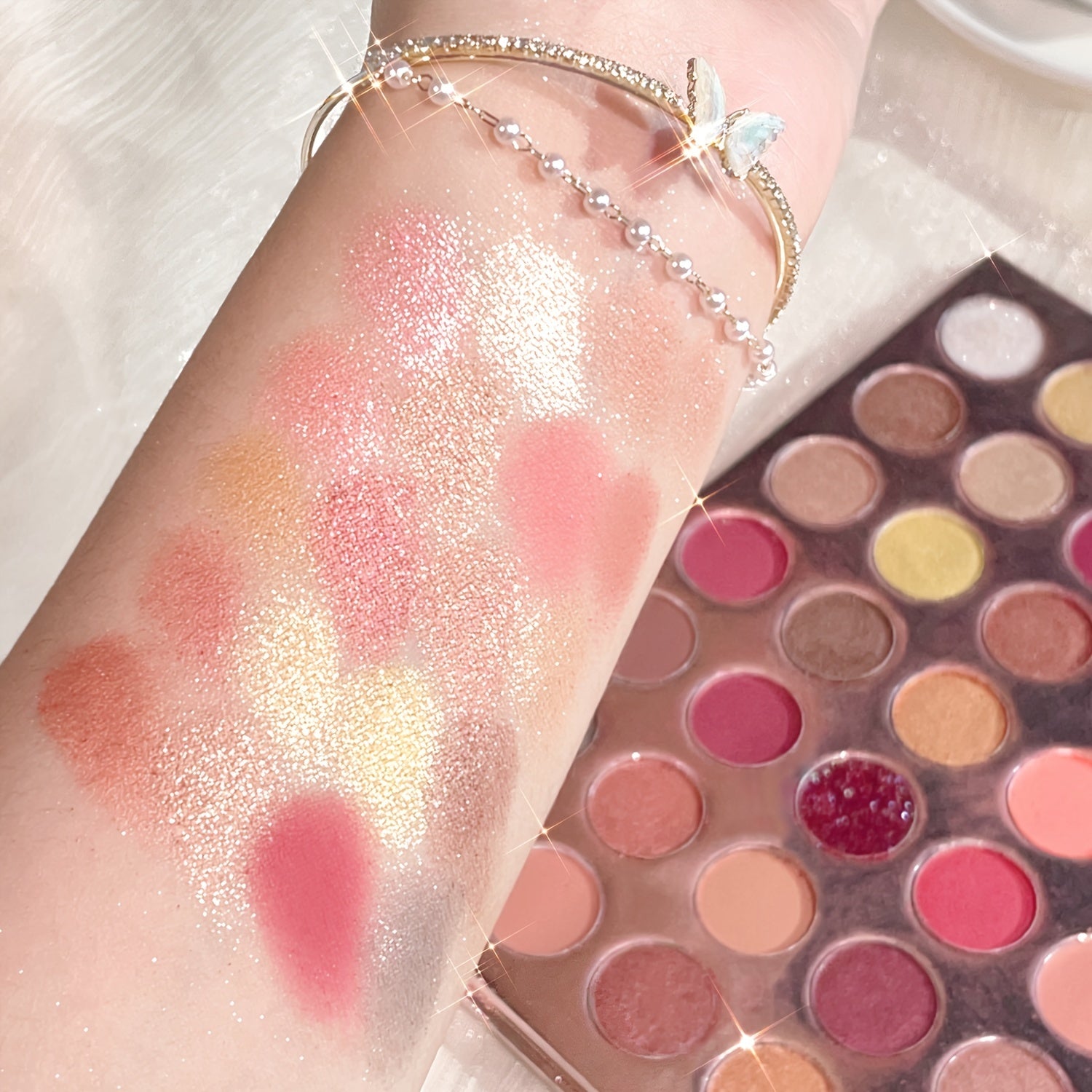 35-Pan Glitter Sequin Eyeshadow Palette, High Pigmented Makeup