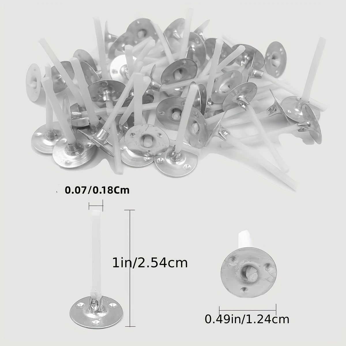 100-200-500pcs Candle Wicks 2.54cm Low Smoke Cotton Pre Waxed Candle Wick