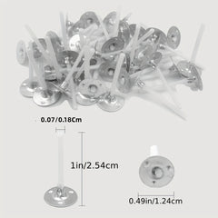 100-200-500pcs Candle Wicks 2.54cm Low Smoke Cotton Pre Waxed Candle Wick