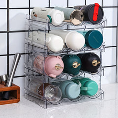 Transparent Red Wine Rack Stackable Storage Holder Organizer For Kitchen