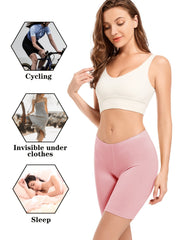 4 Pcs Breathable BoyShort Panties Medium Stretch Cotton Women's Lingerie