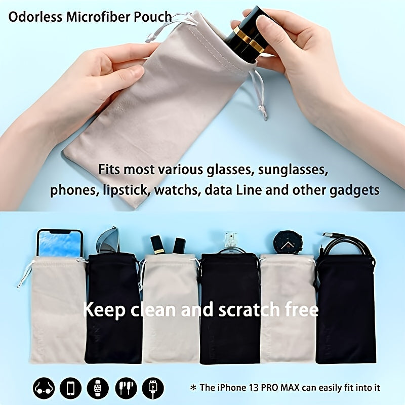 4X Microfiber Sunglasses Cleaning & Storage Pouch