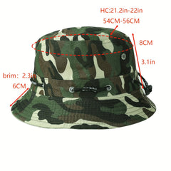 Green Camo Fisherman Hat Sunscreen Bucket Hat