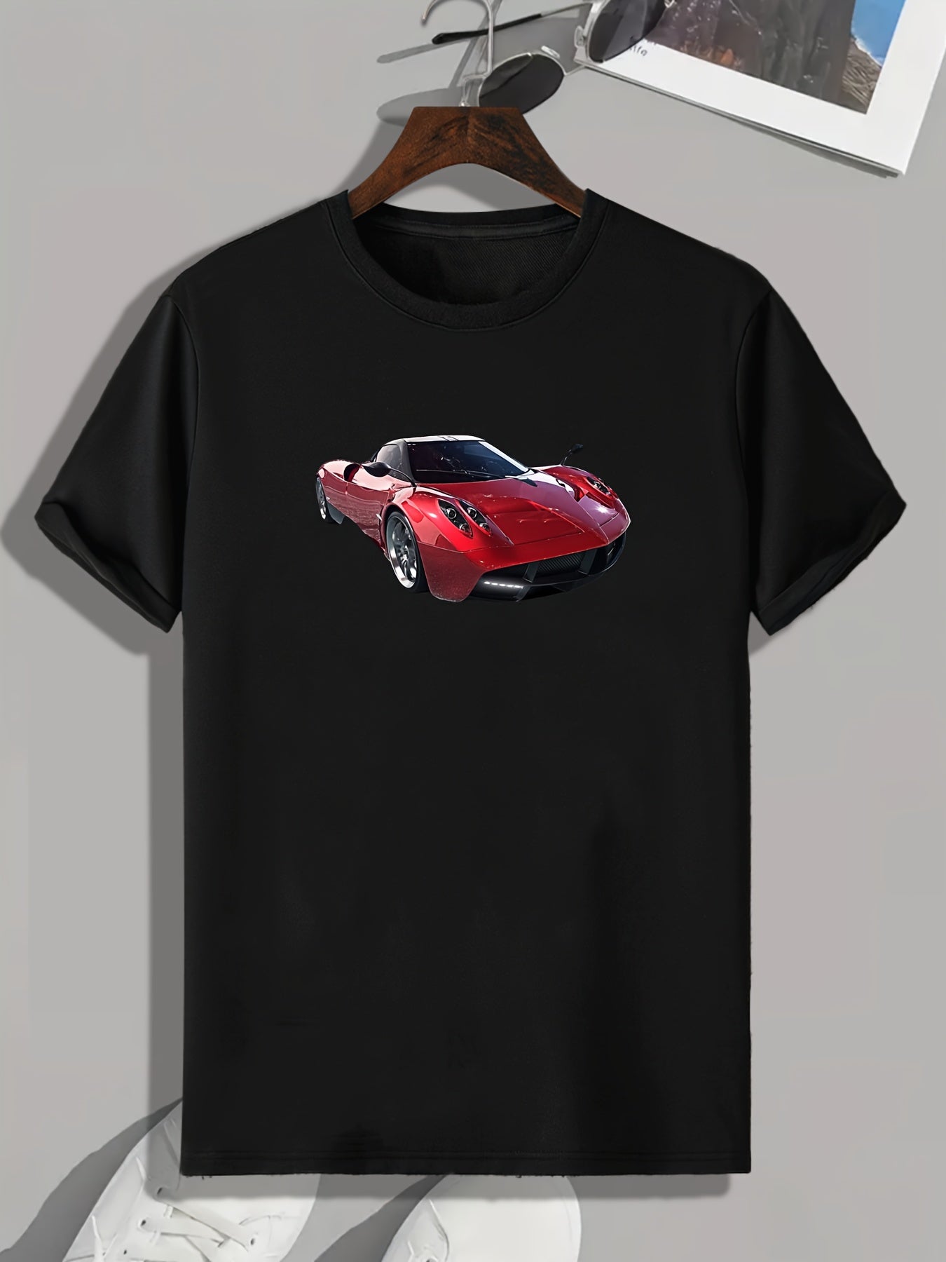 Sports Car Print Men's Graphic T-shirt Casual Tee