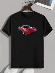 Sports Car Print Men's Graphic T-shirt Casual Tee