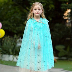 9pcs Shining Princess Capes Crown Necklace Earrings Bracelet Scepter Gloves