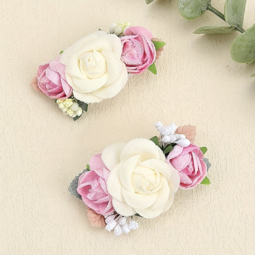 3pcs Floral Hair Clips for Baby Girls Boutique Fully Lined Hair Accessories