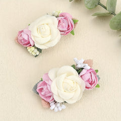 3pcs Floral Hair Clips for Baby Girls Boutique Fully Lined Hair Accessories