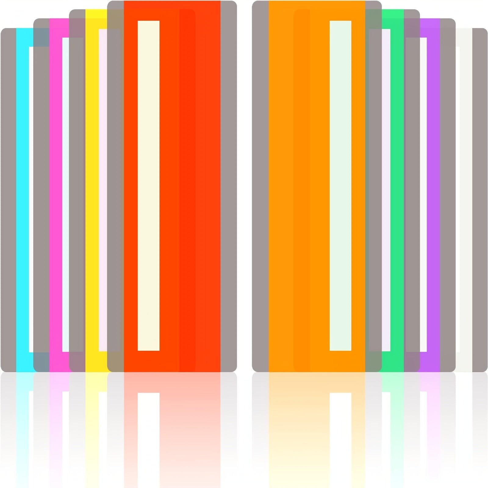 8pcs Guided Reading Strips Colored Highlight Strips For Dyslexia Reading Tools
