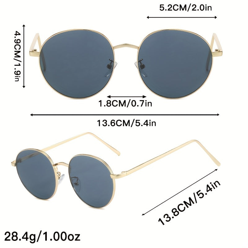 Round Metal Sunglasses Retro Anti Glare UV400