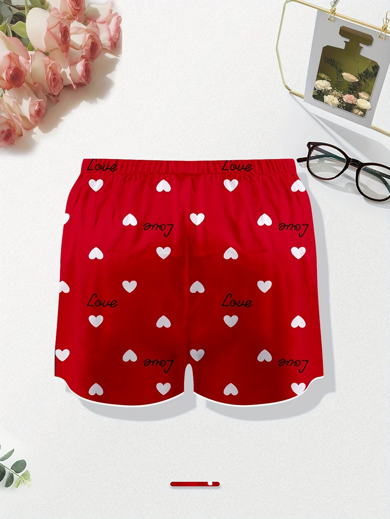 3 Pack Plus Size Preppy Sleepwear Bottoms Set Women's Plus Heart & Letter Print